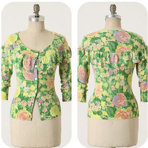 Anthro Colored Pencil Cardigan by Yellow Bird sz M